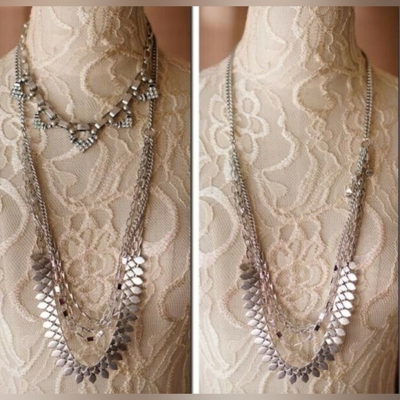 Stella & Dot Sutton Multilayered 5-way Silver Statement Necklace - Picture 11 of 12